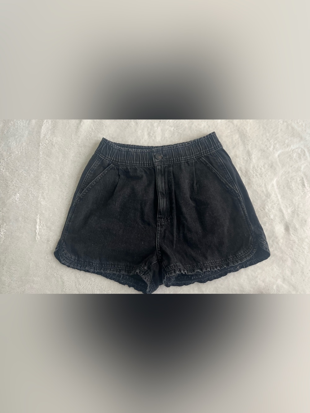 American Eagle Outfitters Men's Black Relaxed Denim Shorts
